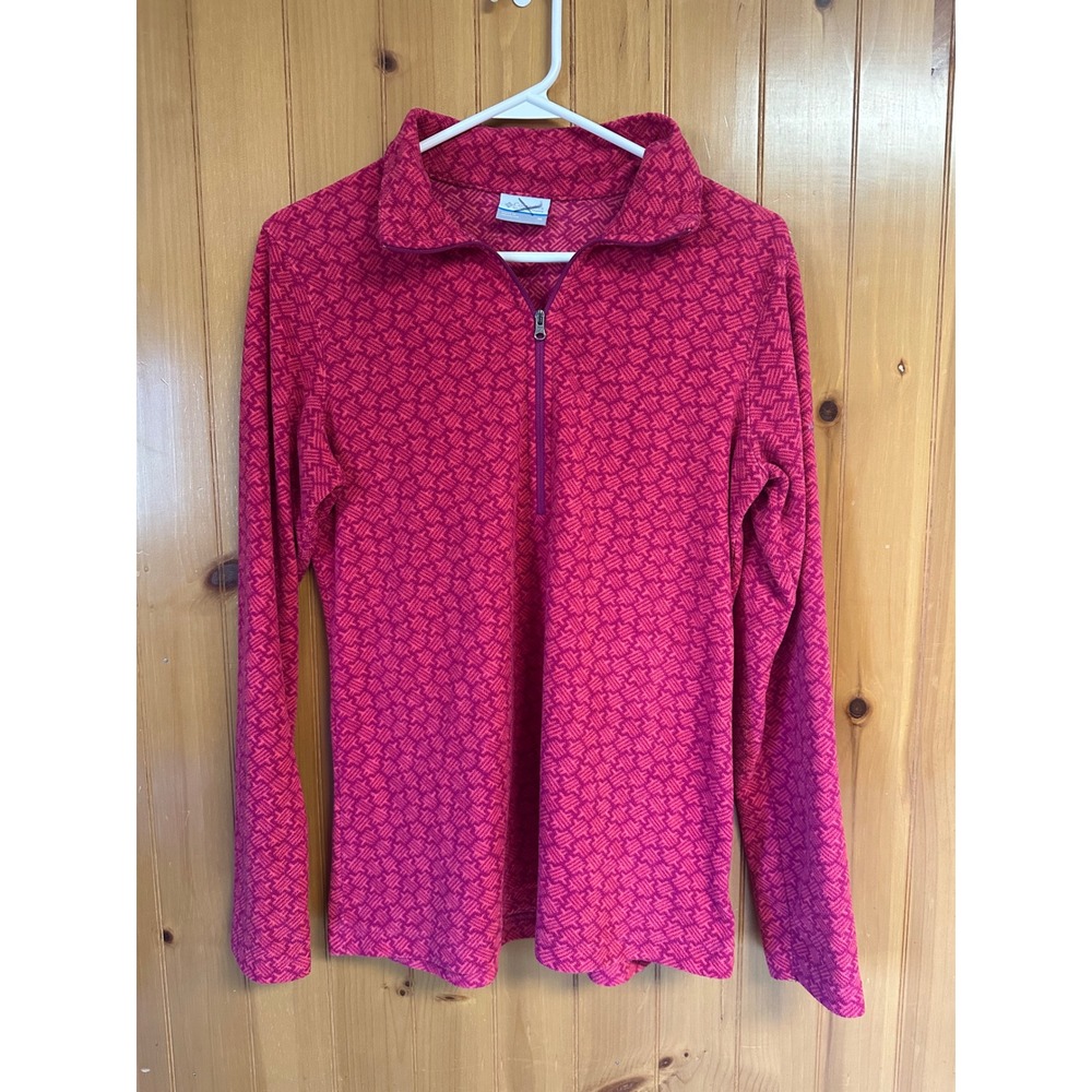 Columbia Glacial IV Half Zip Fleece Pullover Pink Geometric XL6047 Womens Medium
